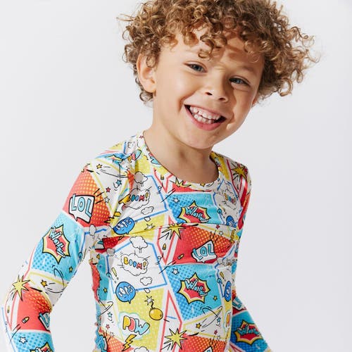 Bellabu Bear Kids' Comic Hero Set Of 2 Piece Pajamas In Comic Hero