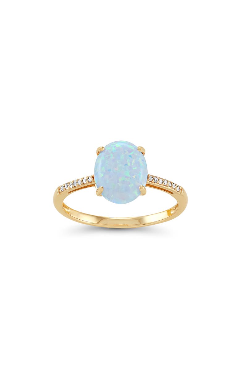 Frankie & Zoe Lab Created Opal Ring, Alternate, color, Yellow Gold