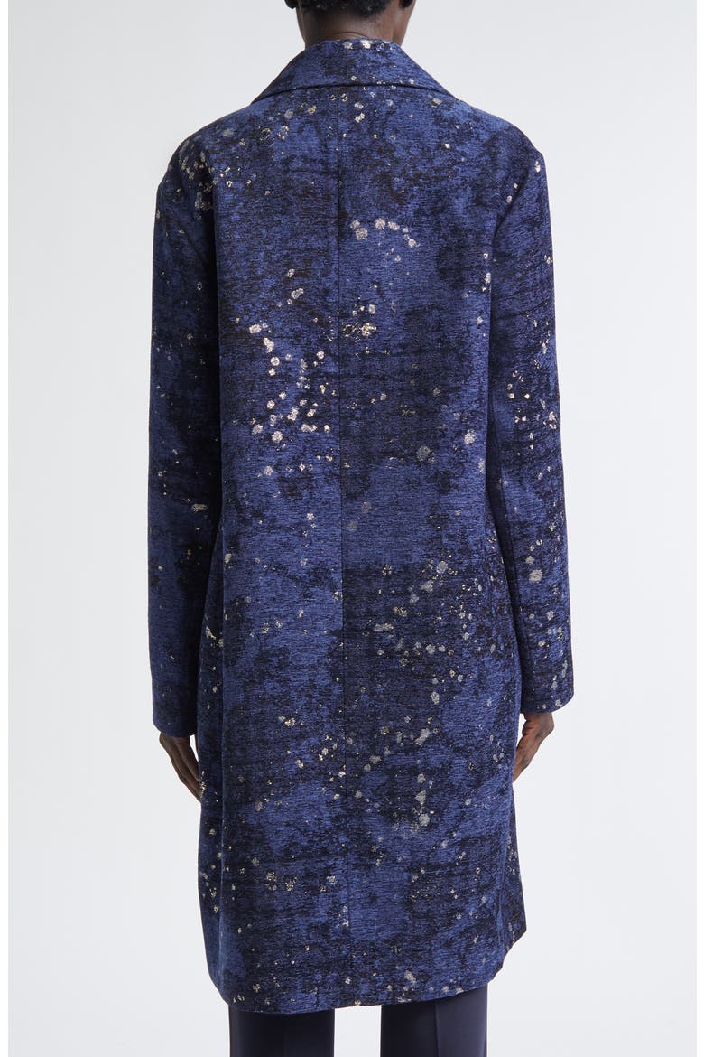 Soft Shoulder Metallic Jacquard Coat, Alternate, color, GALAXY BLUE MULTI