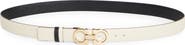FERRAGAMO Reversible Gancini Calfskin Leather Belt