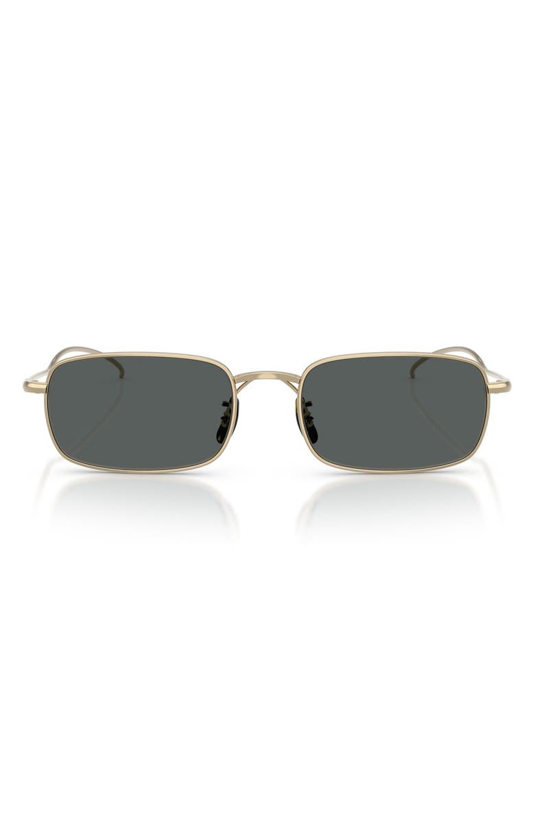 Oliver Peoples TK-14 53mm Polarized Rectangular Sunglasses, Main, color, Gold / Midnight Express Polar