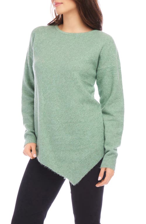 Karen Kane Asymmetric Hem Sweater In Green