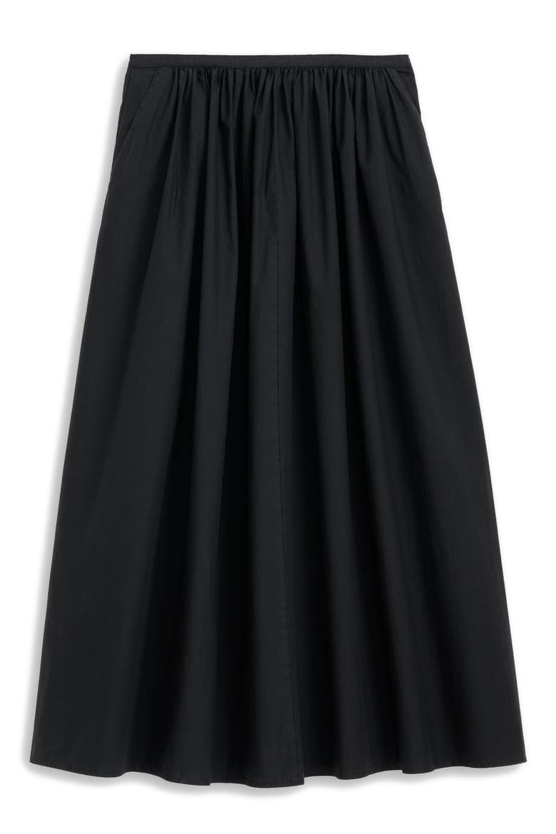 Charlie Poplin Maxi Skirt, Alternate, color, BLACK