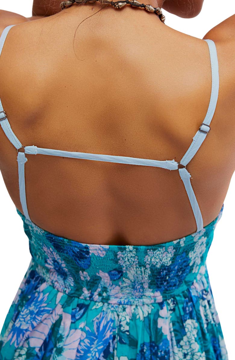 Free People Dream Weaver Cotton Maxi Sundress, Alternate, color, Teal Combo