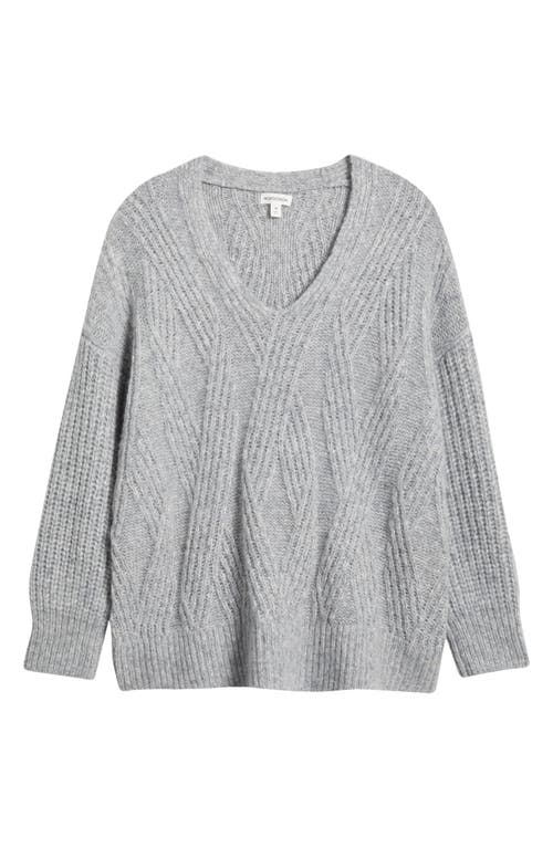 Nordstrom Alpaca Blend V-neck Sweater In Gray