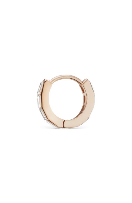 Maria Tash Invisible Set Baguette Diamond Eternity Hoop Earring In Rose Gold
