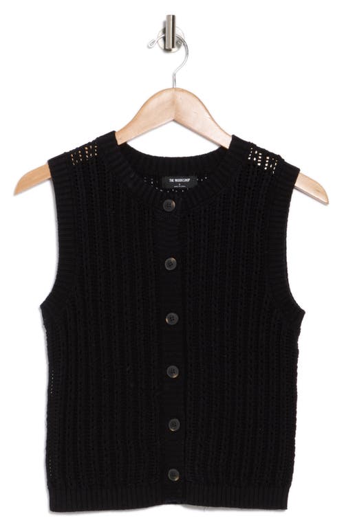 BLU PEPPER BLU PEPPER OPEN KNIT BUTTON VEST 