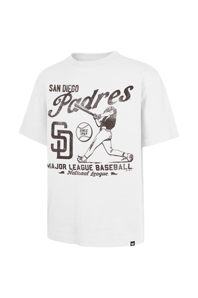 Men's '47 White San Diego Padres Regional Batter Foundation T-Shirt, Alternate, color, White