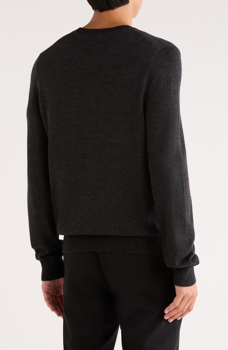 Nordstrom Birdseye Crewneck Sweater, Alternate, color, Black- Coal Heather