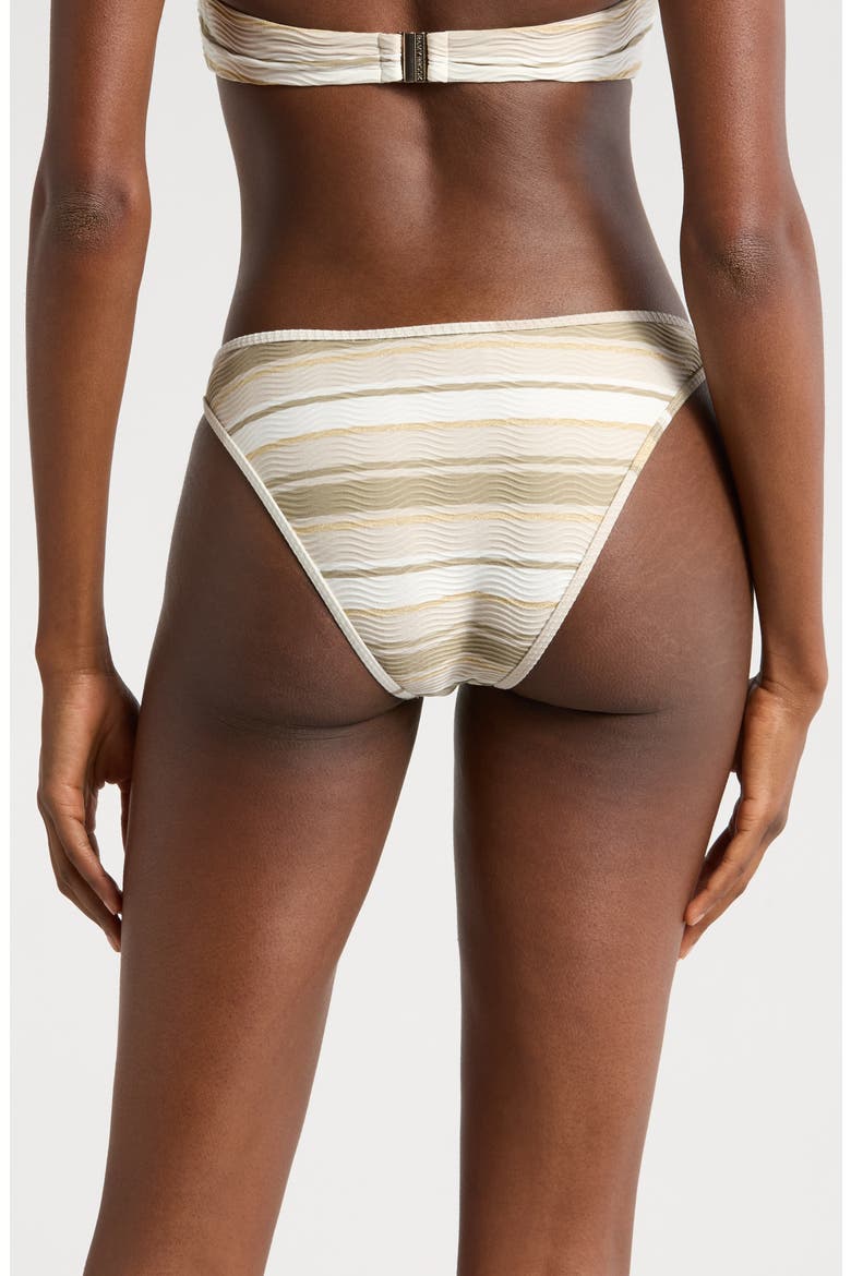 Isla Metallic Stripe Bikini Bottoms, Alternate, color, SANDSTONE STRIPE