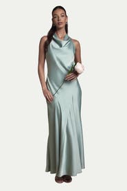 Oasis Cowl Halterneck Satin Bridesmaid Dress