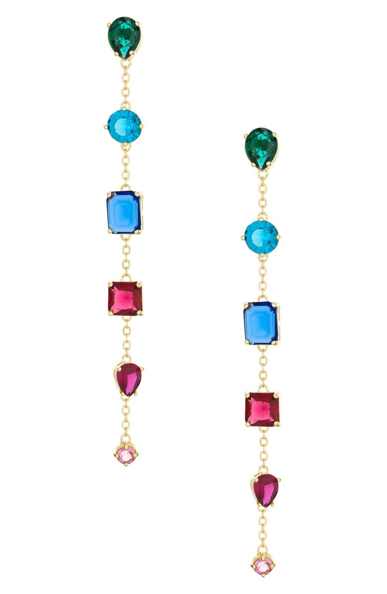Ettika Rainbow Linear Drop Earrings, Main, color, 