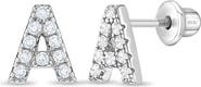 In Season Jewelry Cubic Zirconia Letter Initial Earrings