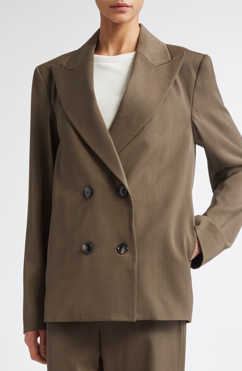 TEURN STUDIOS Virgin Wool Double Breasted Blazer, Alternate, color, 