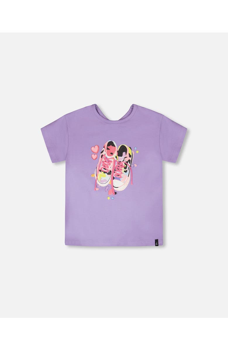 Deux par Deux Organic Cotton Jersey Sneakers Short Sleeve T-Shirt, Main, color, Mauve