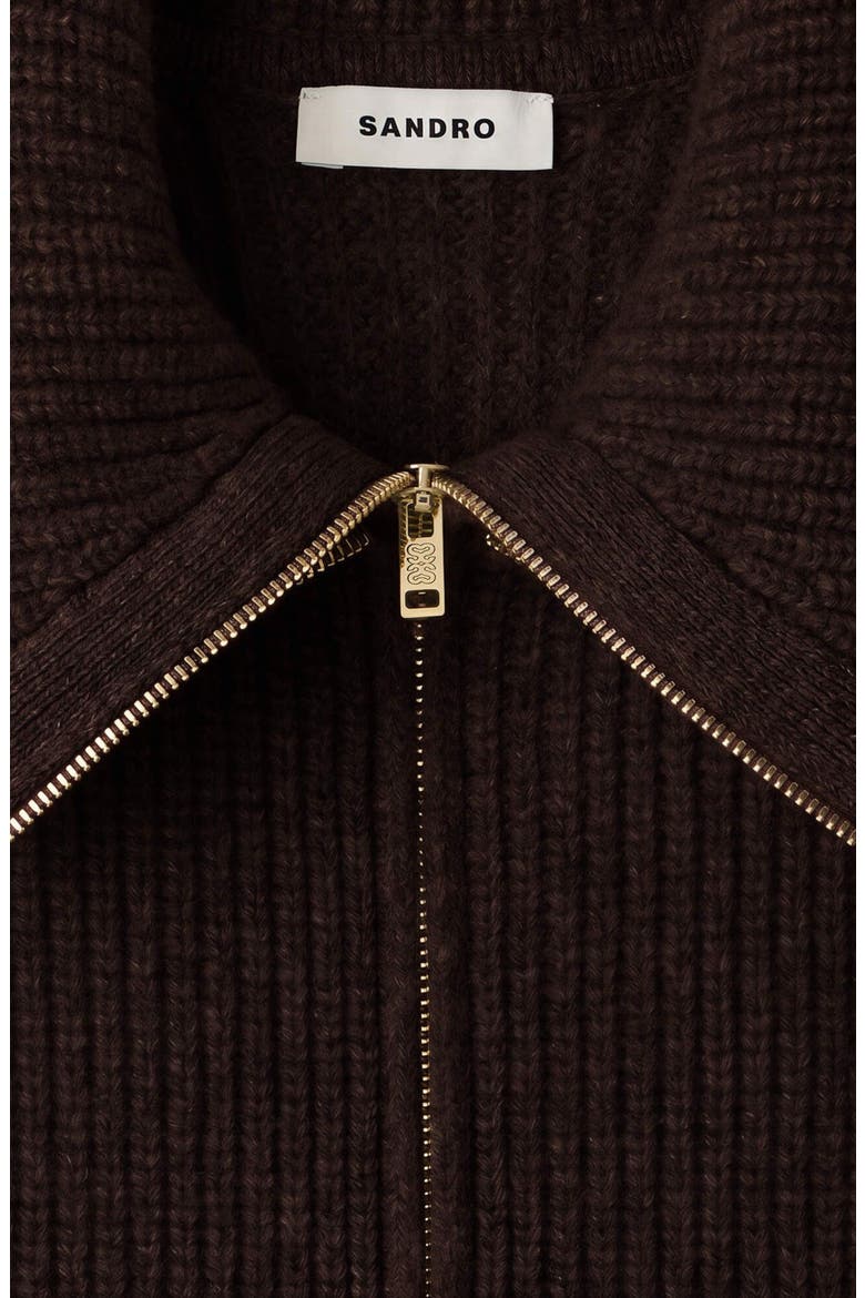 Zipped Trucker Collar, Alternate, color, Brown