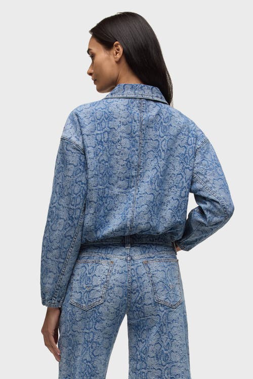 Hudson Jeans Cropped Zip Up Jacket In Blue