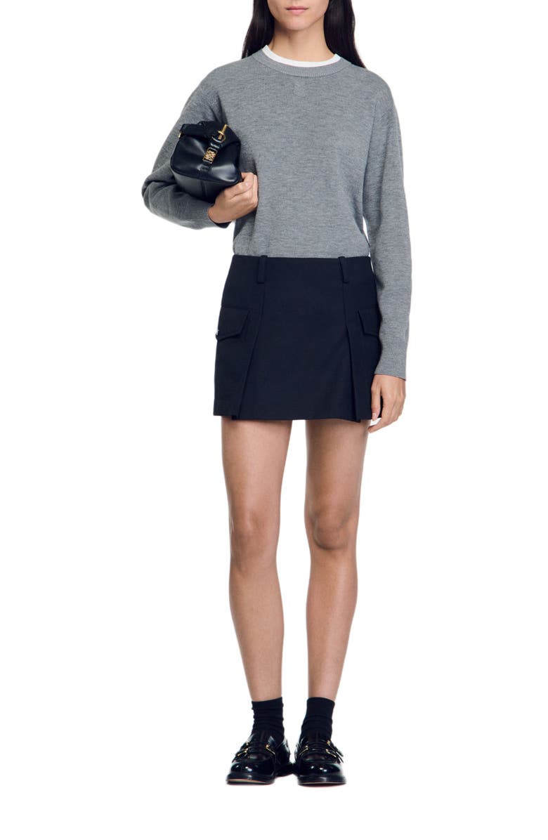 SANDRO Short skirt with pockets, Alternate, color, 