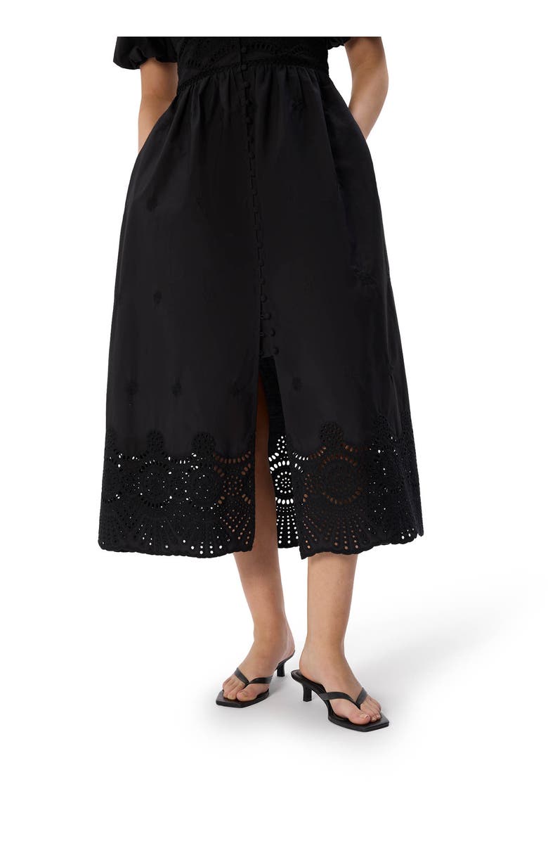Whistles Cotton Broderie Dress, Alternate, color, Black