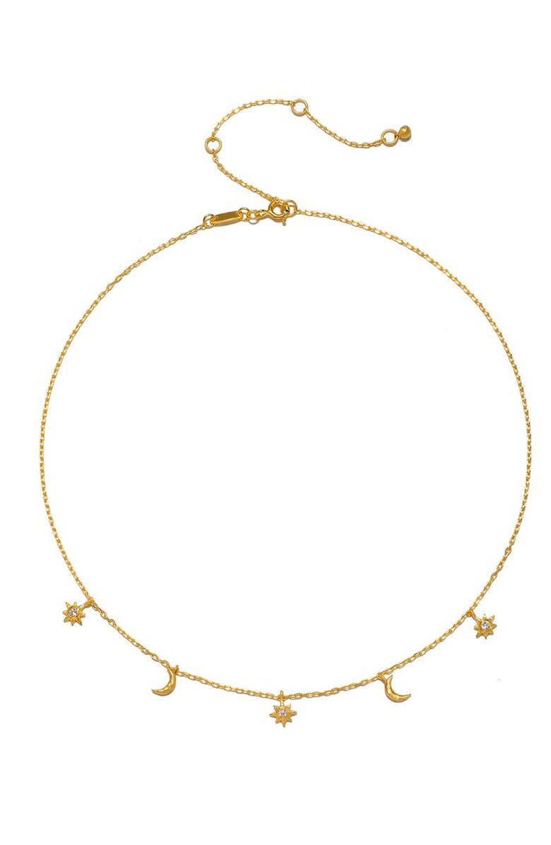 Satya Jewelry Enchanted Journey Celestial Choker Necklace, Alternate, color, Gold