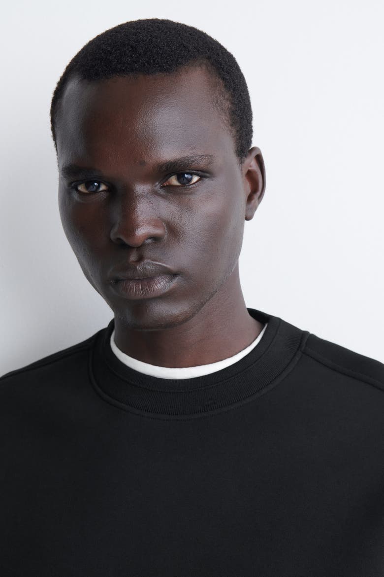 Relaxed Sweatshirt, Alternate, color, BLACK