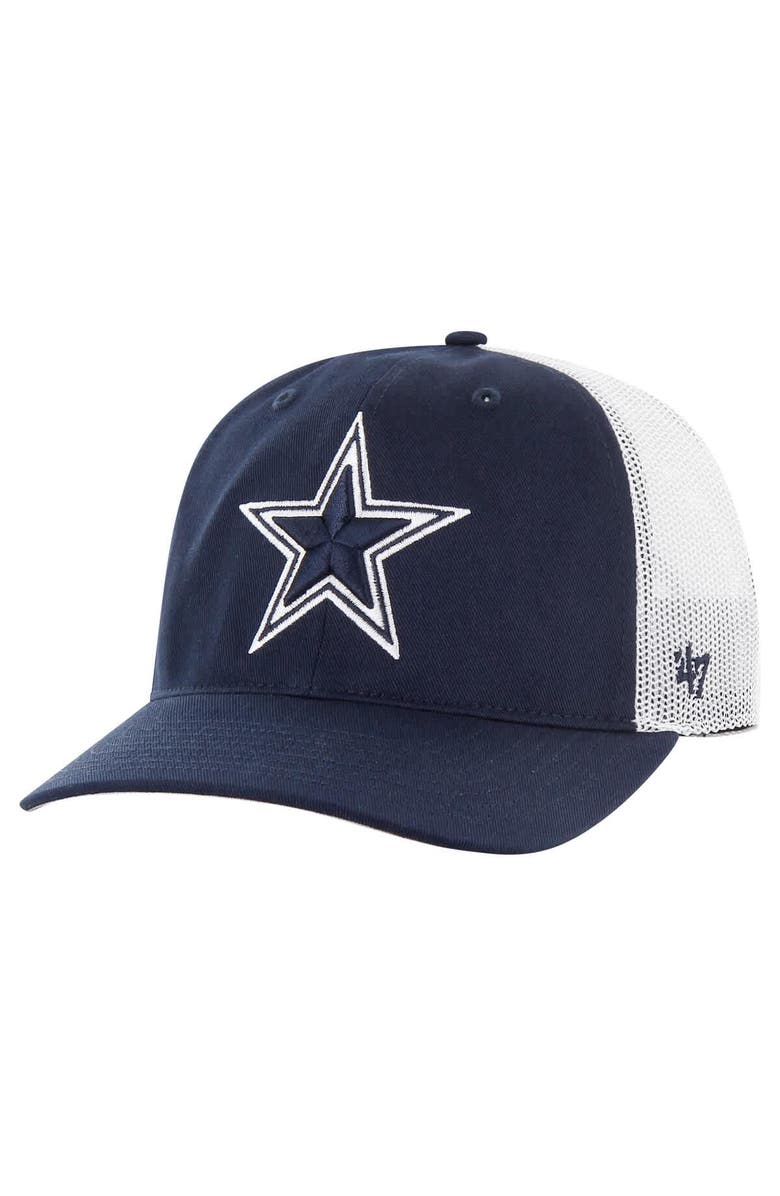 '47 Men's '47 Navy/White Dallas Cowboys Trucker Adjustable Hat, Main, color, Navy