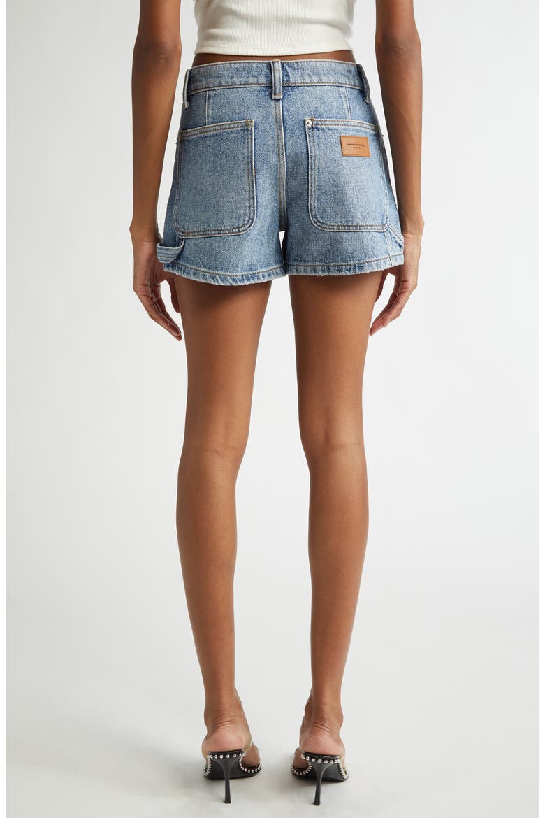High Waist Denim Carpenter Shorts, Alternate, color, CLASSIC WORN INDIGO
