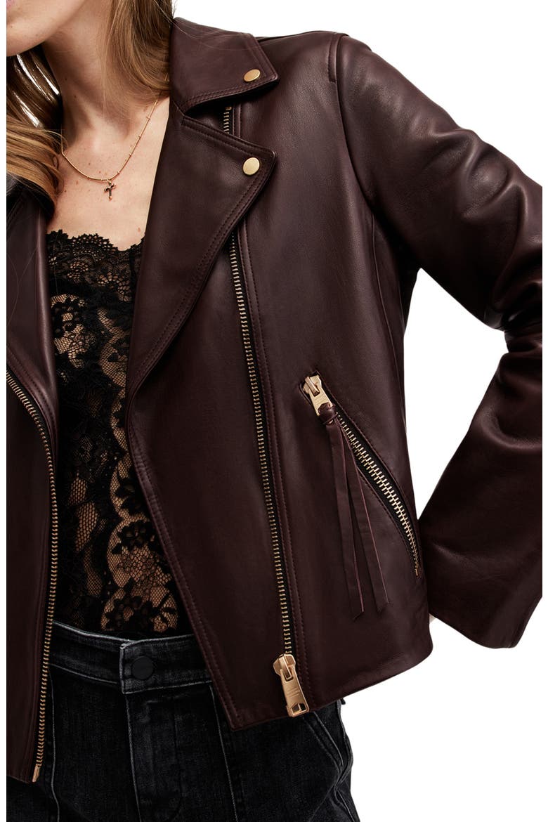 Dalby Leather Moto Jacket, Alternate, color, OXBLOOD RED