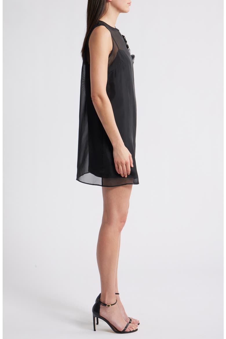 Kenia Rosette Cocktail Shift Minidress, Alternate, color, BLACK