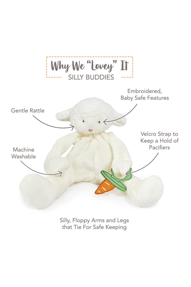 Blanket & Lamb Silly Buddy Pacifier Holder Gift Set, Alternate, color, WHITE