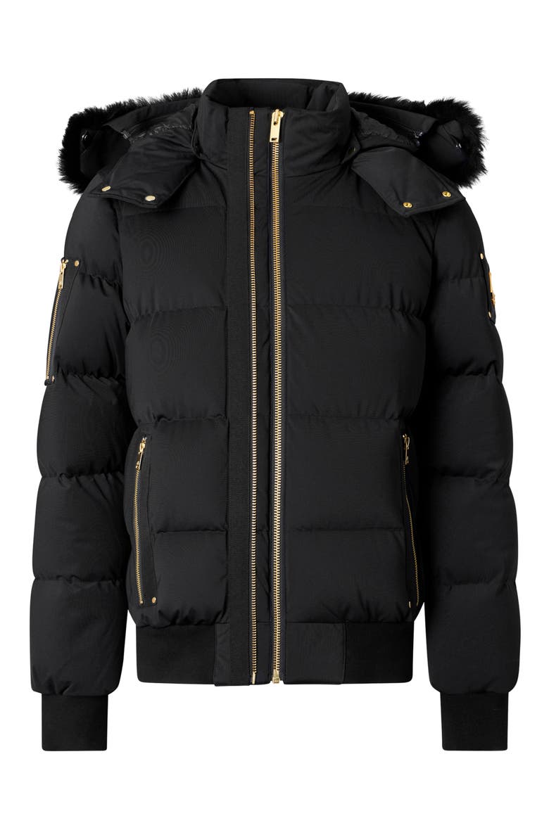 Stagg Down Bomber Jacket, Alternate, color, BLK W/ BLK SH - 305
