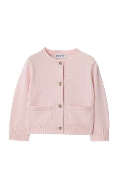 Check Patch Wool Cashmere Cardigan