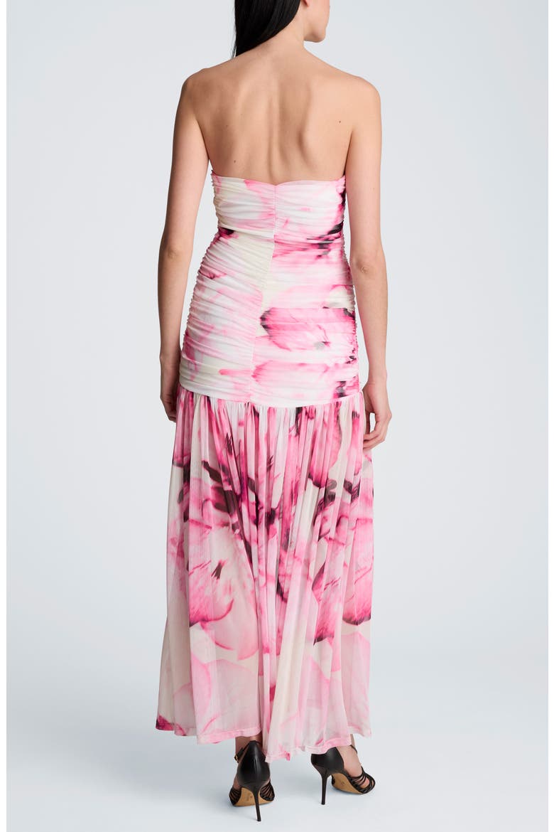 Strapless Floral Maxi Dress, Alternate, color, POP PINK MULTI