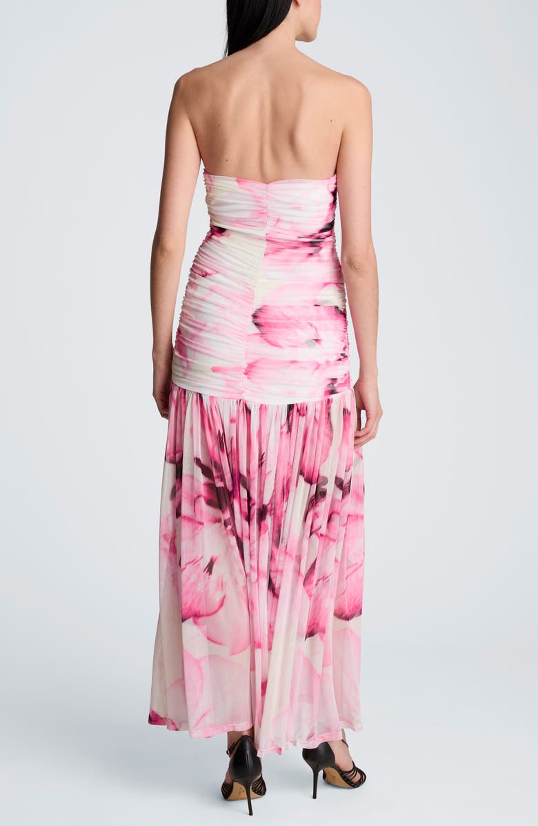 Kenneth Cole Strapless Floral Maxi Dress, Alternate, color, Pop Pink Multi