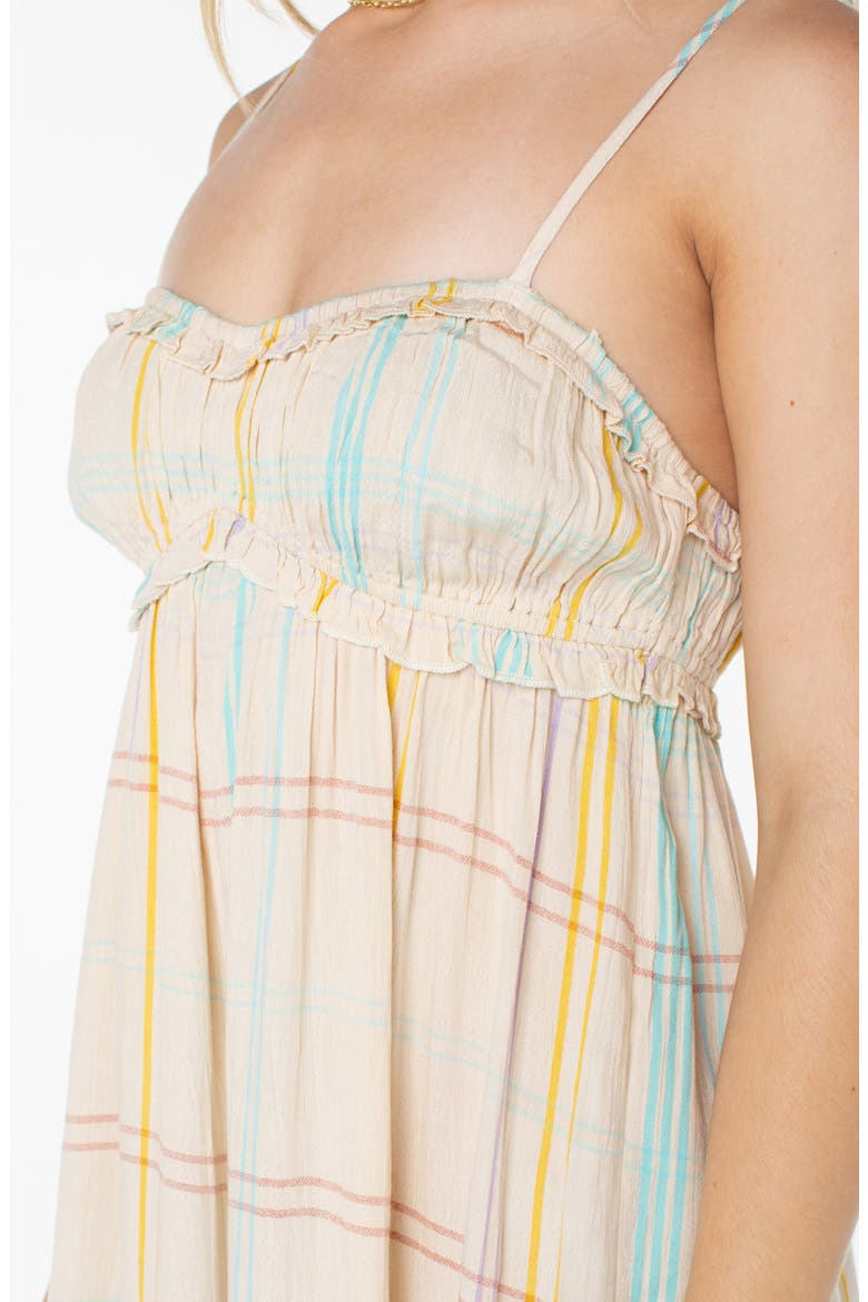 Island Reverie Plaid Babydoll Minidress, Alternate, color, PARCHMENT WINDOWPANE PLAID