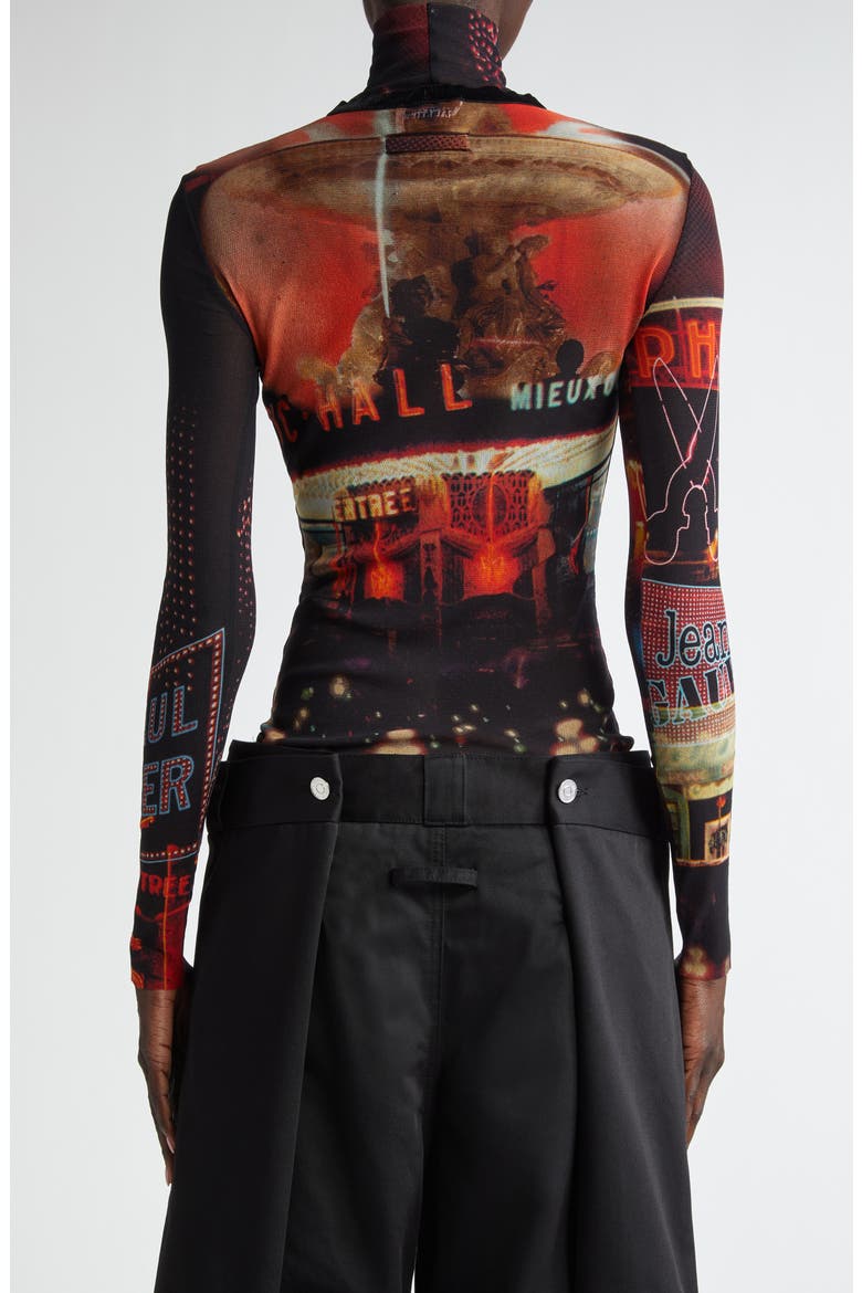 Red Pigalle Print Long Sleeve Mesh T-Shirt, Alternate, color, BLACK/ RED/ ORANGE/ BLUE