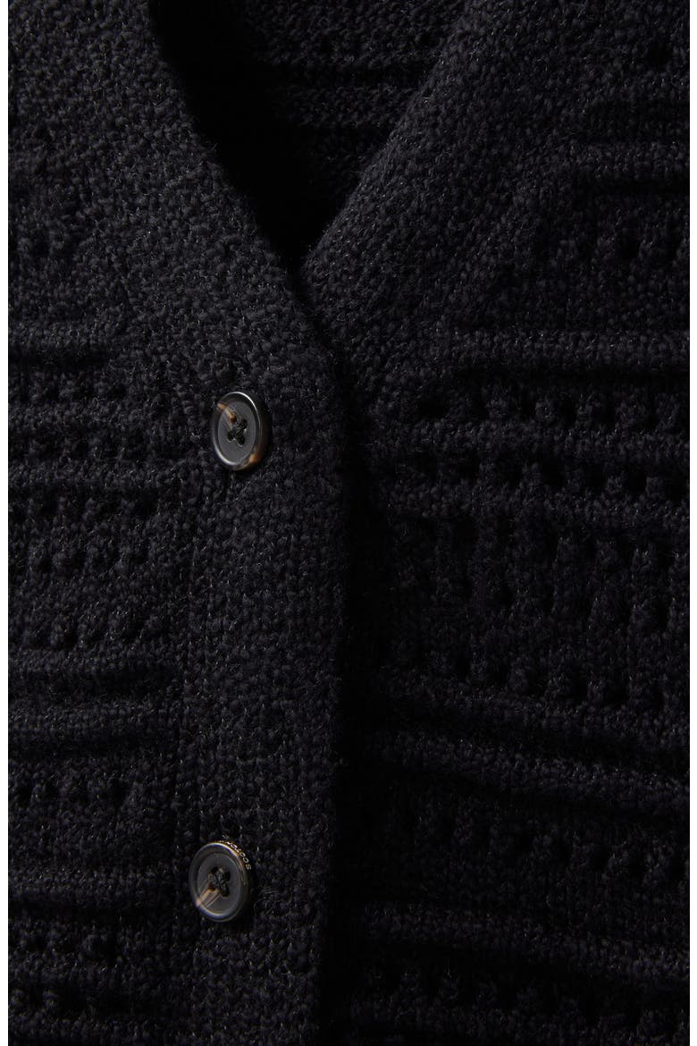 Open Knit Vest, Alternate, color, BLACK