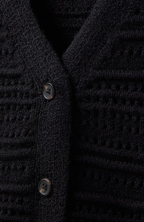 Scotch & Soda Open Knit Vest In Black