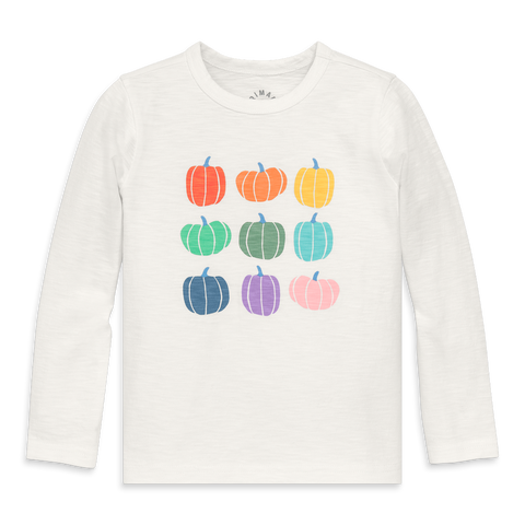 Kids Long Sleeve Rainbow Pumpkin Tee