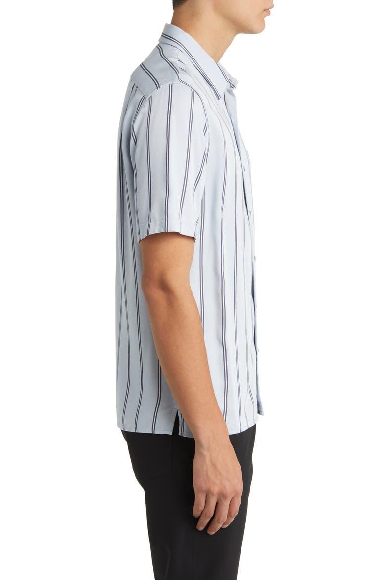 Pacifica Stripe Short Sleeve Button-Up Shirt, Alternate, color, DUSTY SKY/ ROYAL BLUE