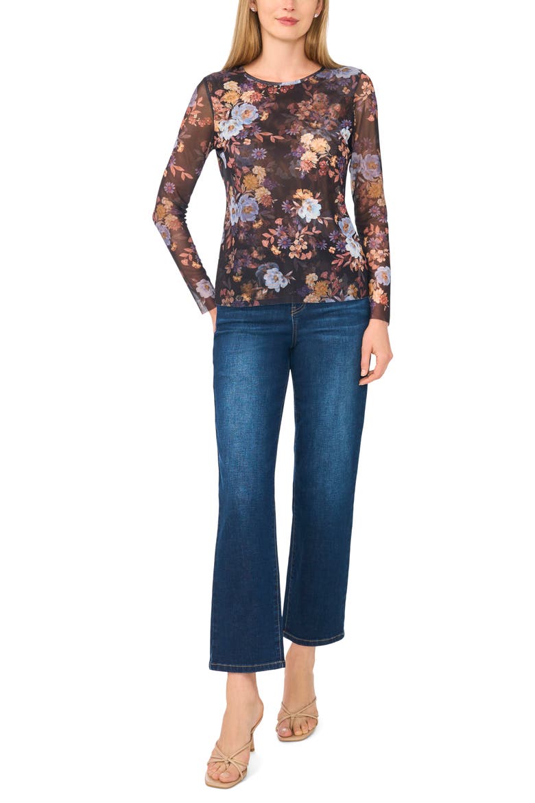 Long Sleeve Mesh Top, Alternate, color, RICH BLACK