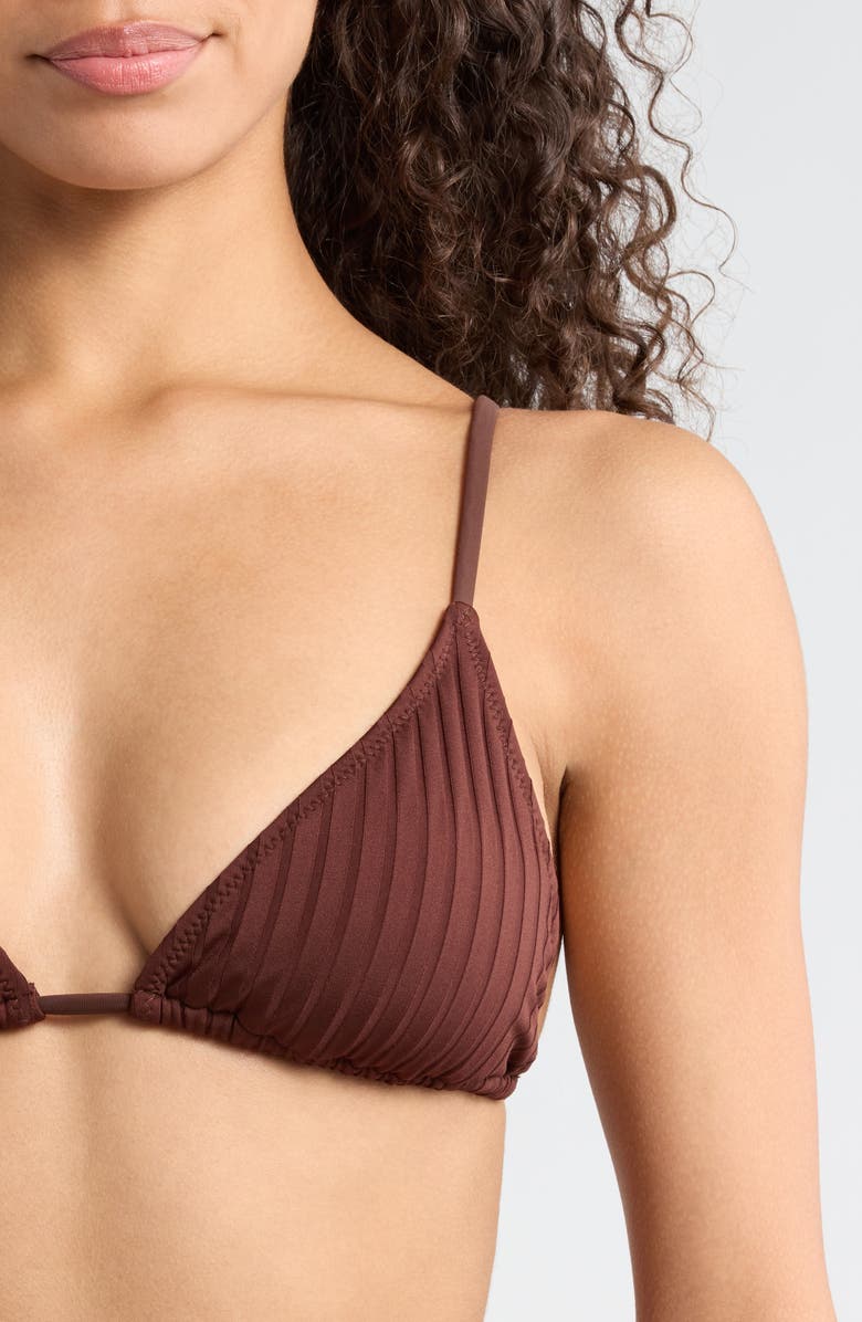 Sanctuary Tunnel Rib Bikini Top, Alternate, color, Espresso