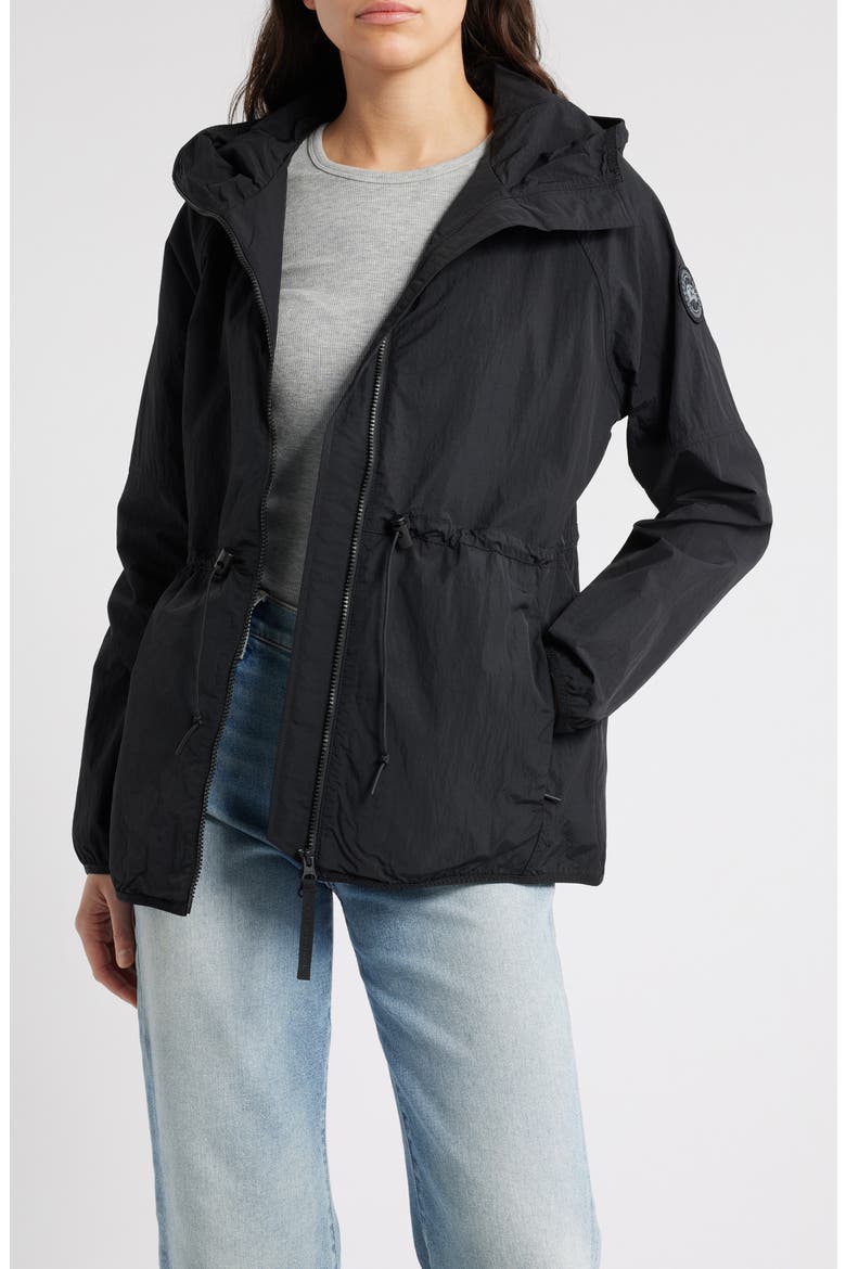 Lundell Water Repellent Hooded Jacket, Alternate, color, BLACK