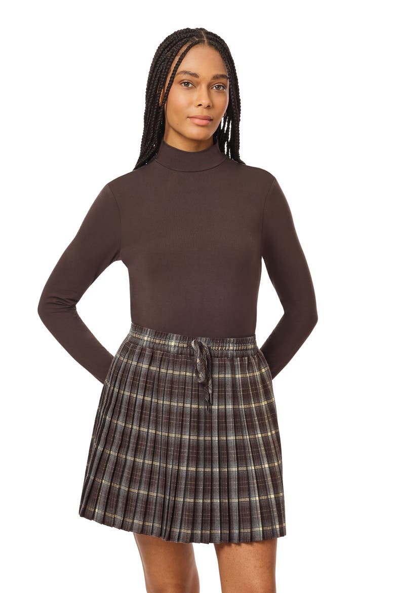 Mock Neck Top, Alternate, color, SEAL BROWN