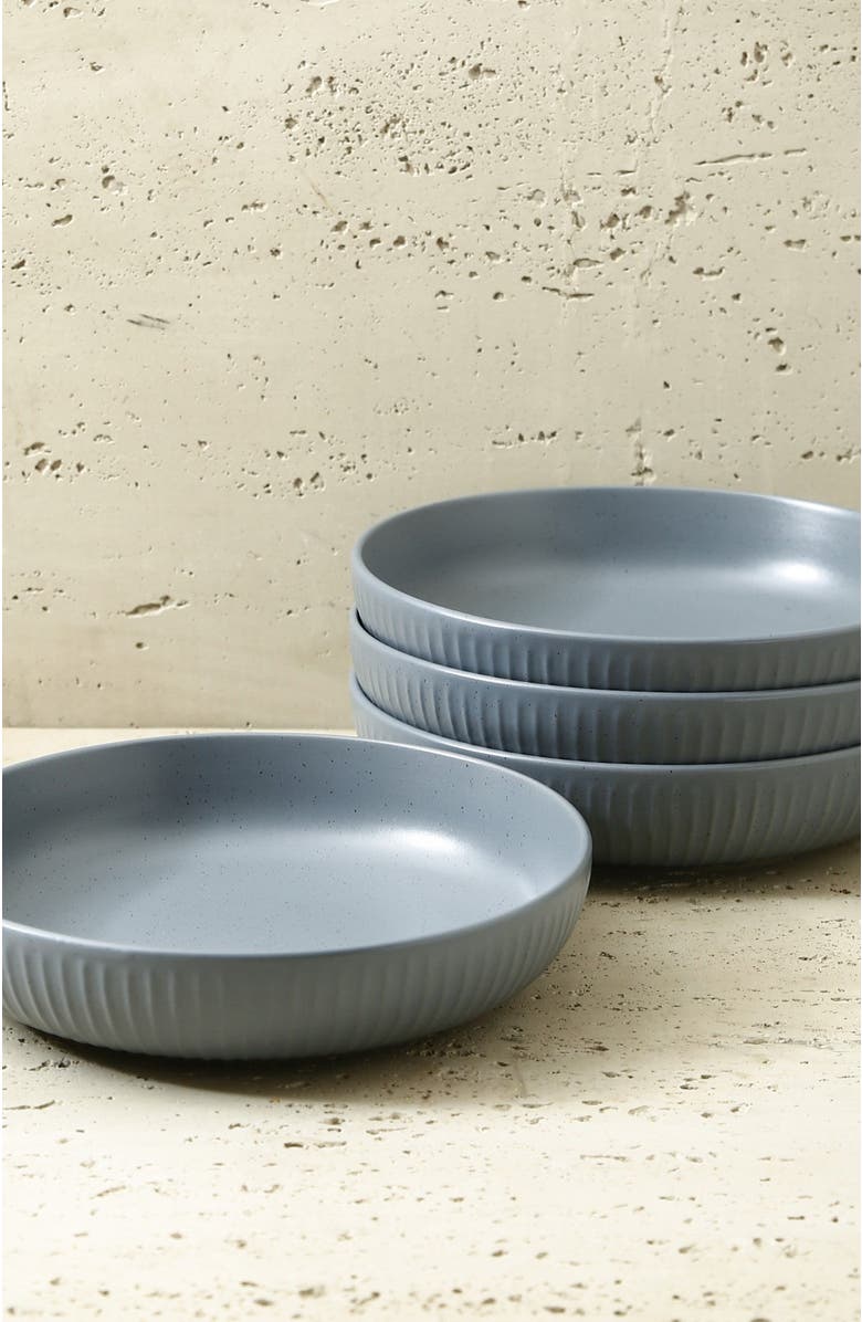 Stone Lain Logan Stoneware 4-Piece Bowl Set, Alternate, color, Grey