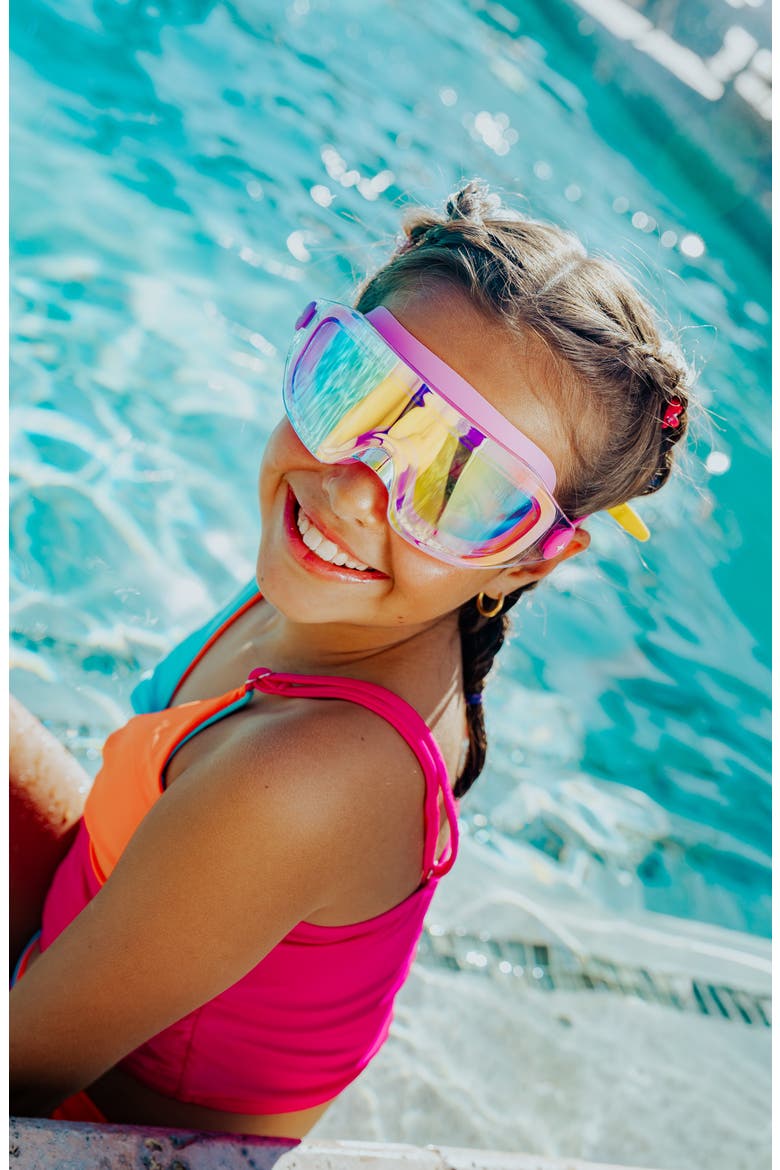 Kids' Hologlow Swim Goggles, Alternate, color, BRIGHT PINK