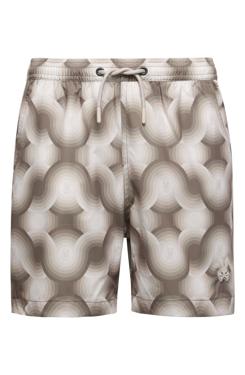 Psycho Bunny Kids' Paros Swim Trunks, Main, color, Natural Linen