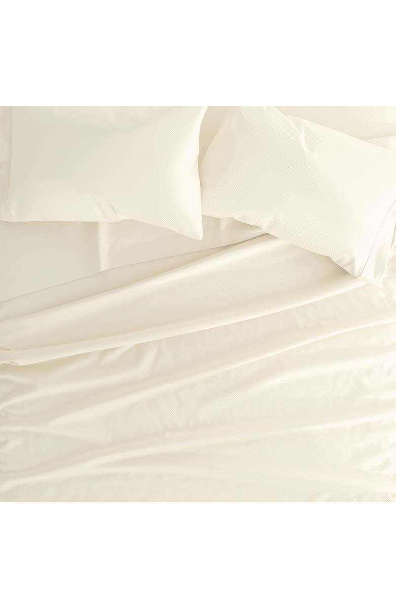 HOMESPUN Premium Chevron Embossed Sheet Set, Alternate, color, Ivory
