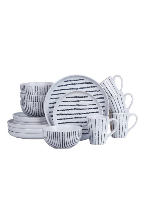 Stone Lain Nova Stoneware 16-piece Dinnerware Set In Black