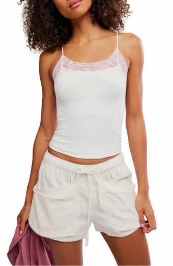 Free People Jules Lace Trim Seamless Crop Camisole